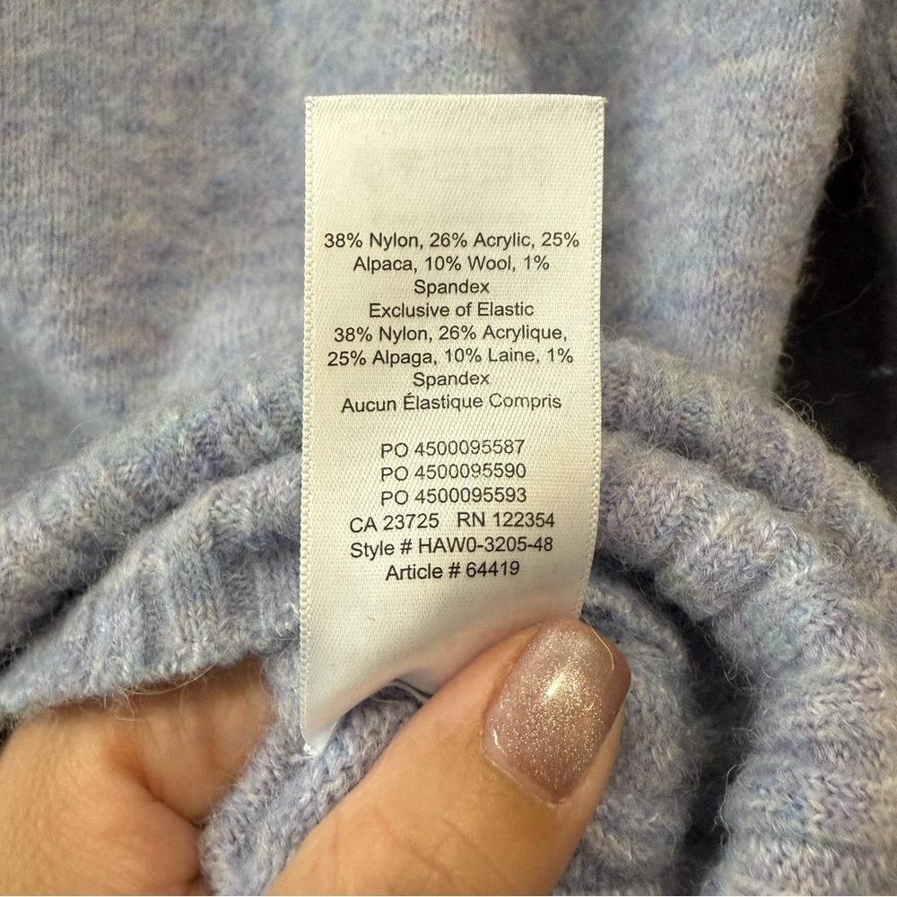 Aritzia Group by Babaton Plutarch Sweater Alpaca Turtleneck Blue Sz M - Picture 9 of 14